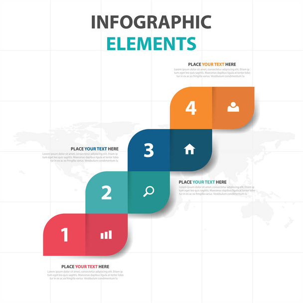 Abstract colorful step business timeline Infographics elements, presentation template flat design vector illustration for web design marketing advertising - Vetor, Imagem