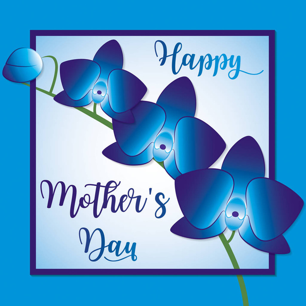 Stem of orchids Mother's Day card in vector format. - Vector, Image