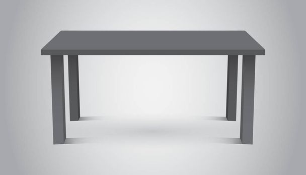 Tabella vettoriale 3d per la presentazione degli oggetti. Tavolo vuoto scuro su sfondo grigio
. - Vettoriali, immagini