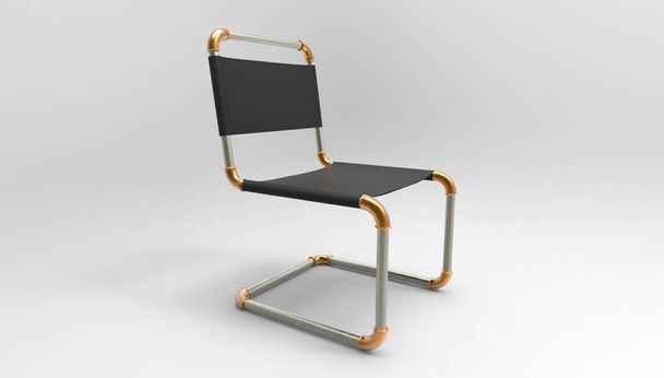 wspornikowe Creative design krzesło wykonane z rur części 3d ilustr - Zdjęcie, obraz