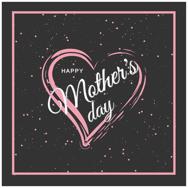 Mensagem Feliz Dia das Mães com corações e estrelas
. - Vetor, Imagem
