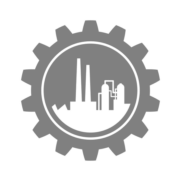 Icono industrial gris sobre fondo blanco
        - Vector, Imagen
