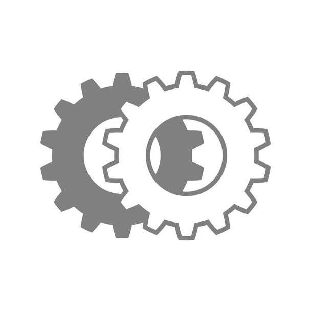 Icono industrial gris sobre fondo blanco
    - Vector, Imagen