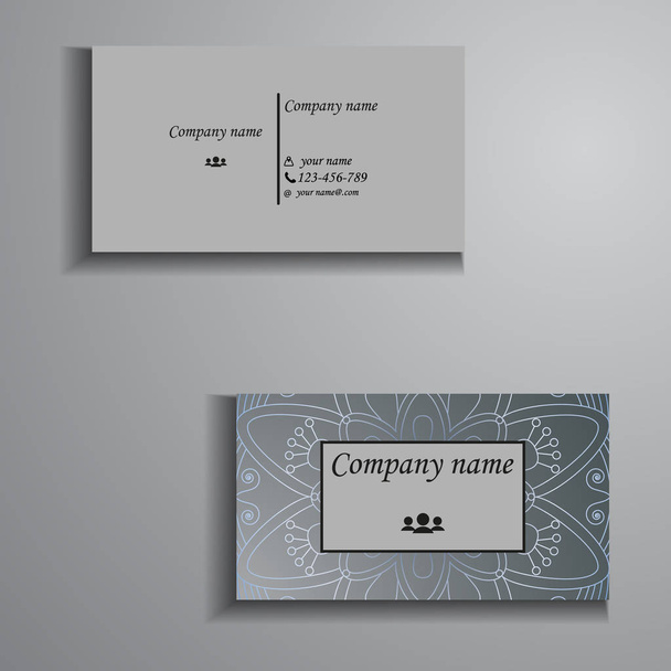 visiting card and business card big set. Floral mandala pattern  - Vector, afbeelding