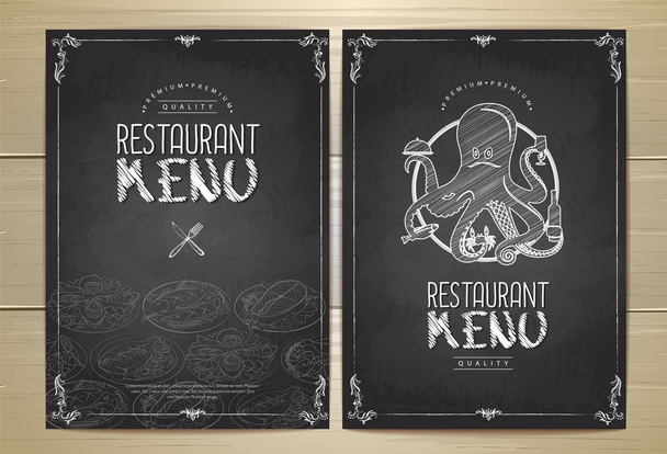Крейда малювання ресторан меню дизайн - Вектор, зображення