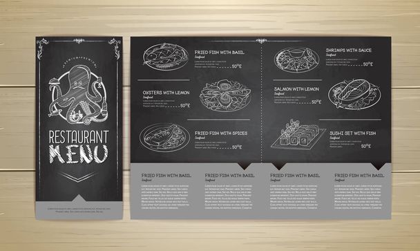 Tiza dibujo restaurante menú diseño
 - Vector, Imagen