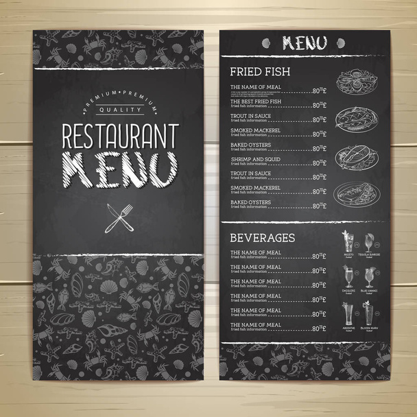 Kreda rysunek design menu restauracji - Wektor, obraz