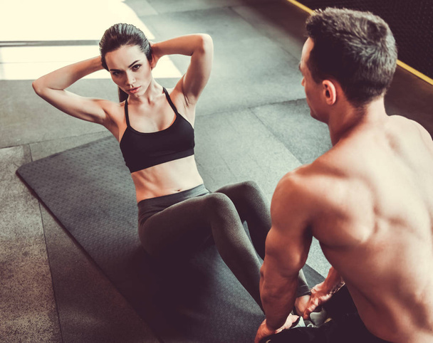 Couple working out - Photo, Image