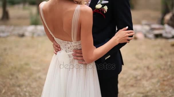 La novia está abrazando al novio. Boda Montenegro
 - Metraje, vídeo