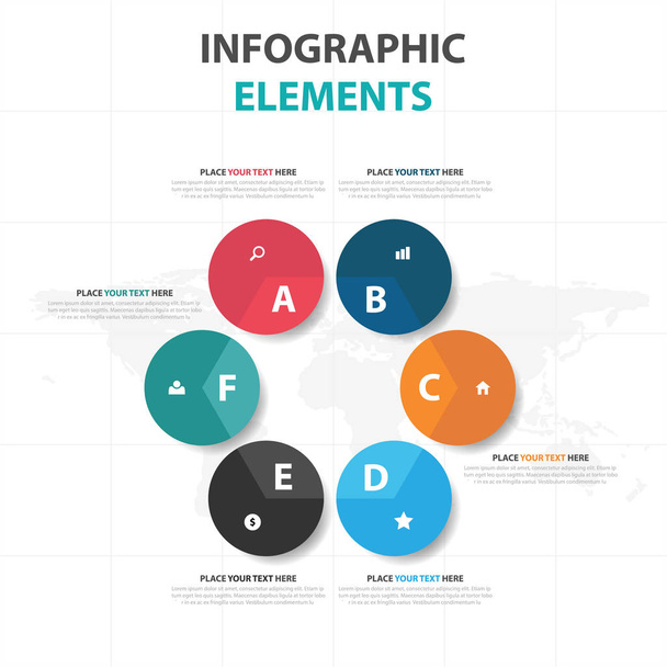 Abstract colorful circle business Infographics elements, presentation template flat design vector illustration for web design marketing advertising - Vektör, Görsel