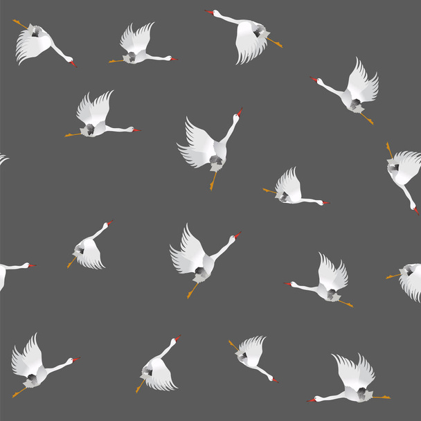White Geese Seamless Pattern - Vector, Image