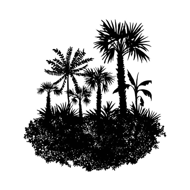 Vektori maisema palmuja
 - Vektori, kuva