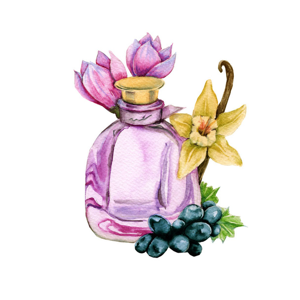 Parfüm für Frauen. Aroma von Vanille, Trauben und Magnolie.  - Foto, Bild