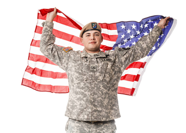 Ons leger Ranger met Amerikaanse vlag - Foto, afbeelding