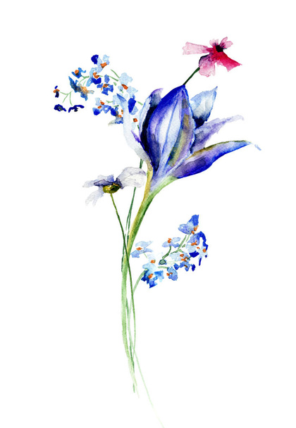 Original floral background with flowers - Zdjęcie, obraz