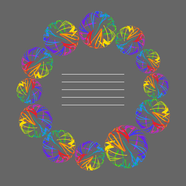 Miejsce na Twój tekst promieniowe z Rainbow okrąg ramki na szary liczby - Wektor, obraz