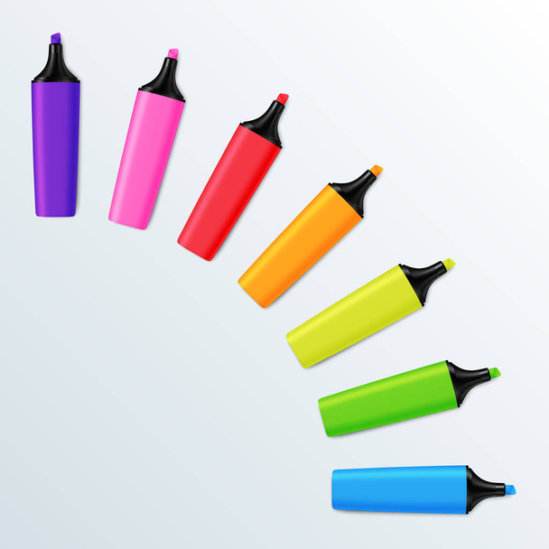 Set of Realistic Colorful Isolated Markers.  - Vector, Image
