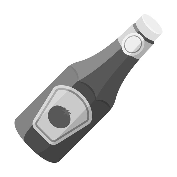 A bottle of ketchup.BBQ single icon in monochrome style vector symbol stock illustration web. - Vektor, obrázek