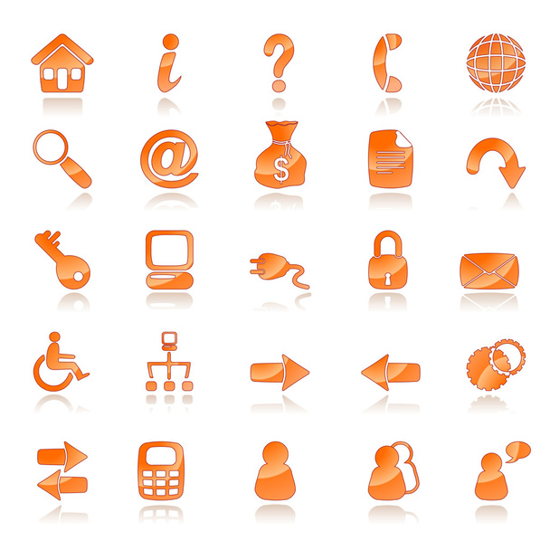 Orange web icons - Vector, Image