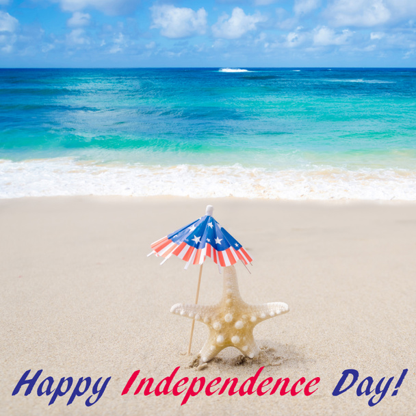 Independence Day Usa achtergrond met zeester   - Foto, afbeelding