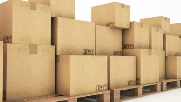 cardboard boxes. 3D rendering - Footage, Video