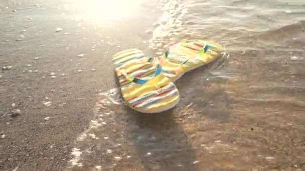 Flip flops floating. - Footage, Video