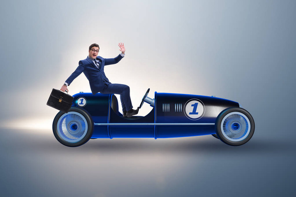 Podnikatel řídí auto v soutěžní koncept - Fotografie, Obrázek