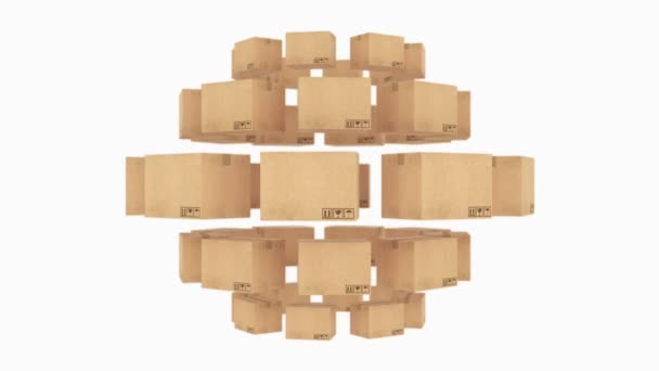cardboard boxes. 3D rendering - Footage, Video