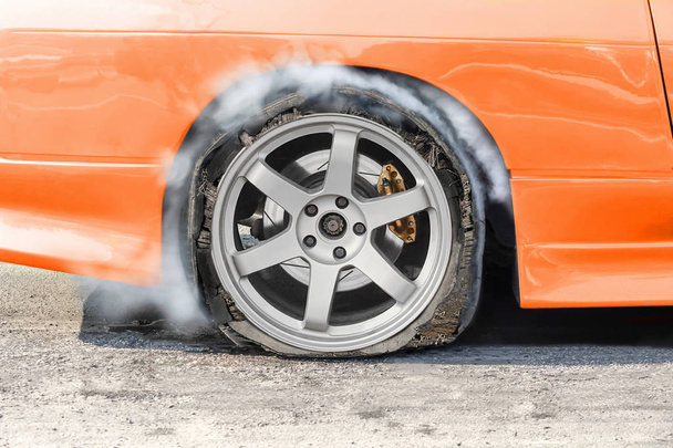 burst tire on the road - Photo, Image