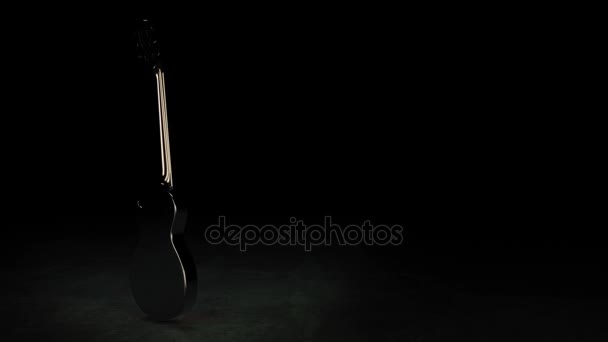 分離された黒のエレク トリック ギター - 映像、動画