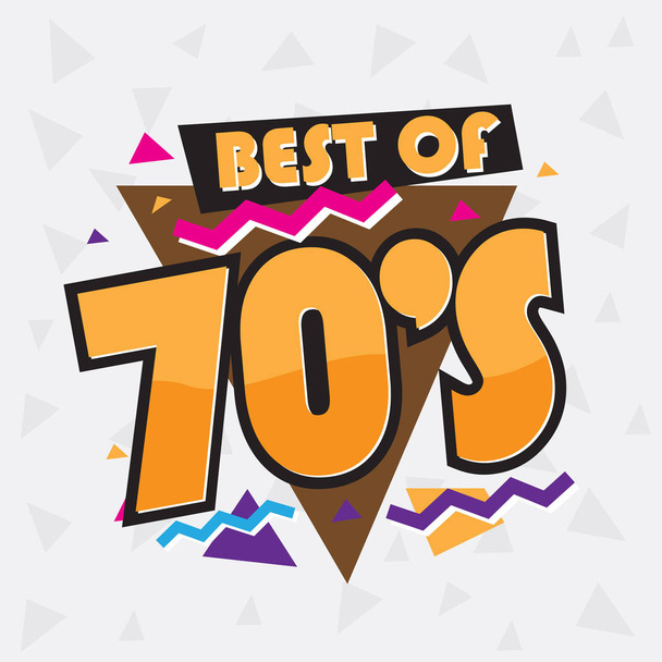 Party time The 70 s style label. Vector illustration. - Vector, afbeelding