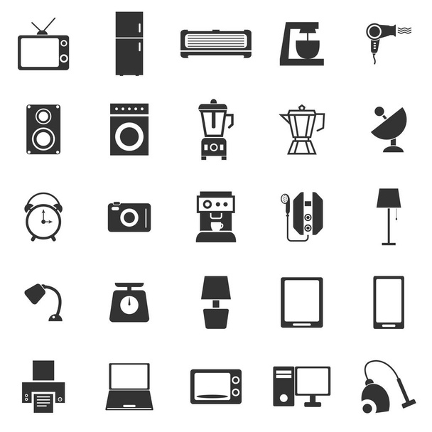 Huishoudelijke pictogrammen op witte achtergrond - Vector, afbeelding