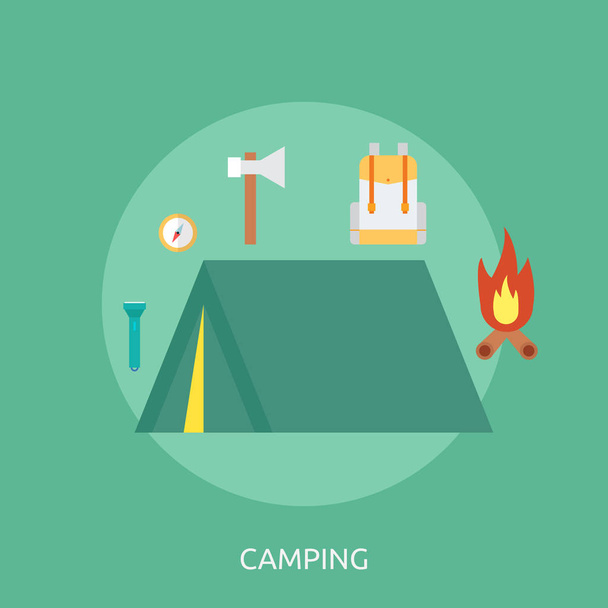 Camping Diseño Conceptual - Vector, imagen