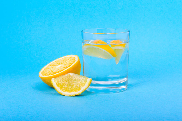 Glass of water with lemon in the morning - Photo, image