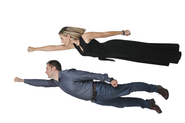 Pád nebo létající muž a žena - Fotografie, Obrázek