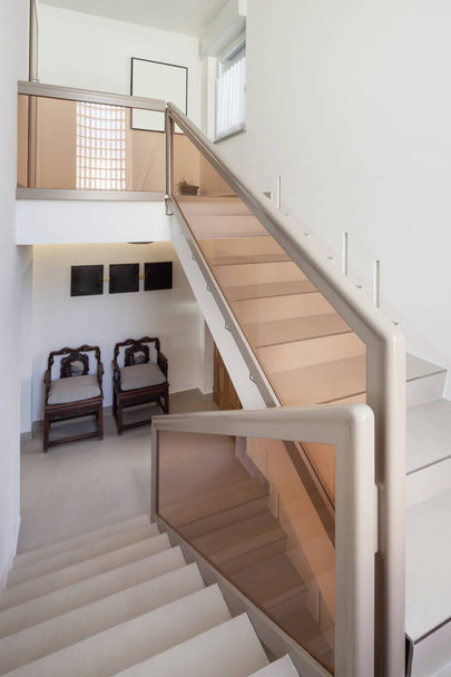 Interior, staircase and white walls - Foto, imagen