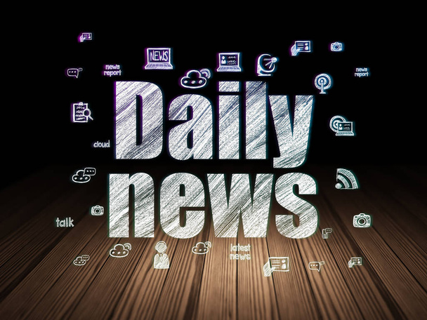News concept: Daily News in grunge dark room - Foto, Bild