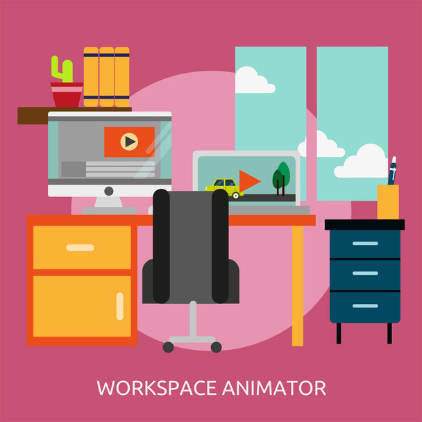 Espacio de trabajo - Diseño conceptual del animador
 - Vector, Imagen