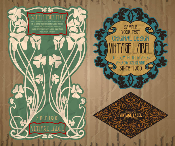 vector vintage items: label Art Nouveau - Vector, Image