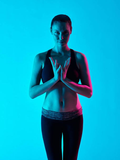 woman yoga zen portrait namaste salte - Foto, imagen
