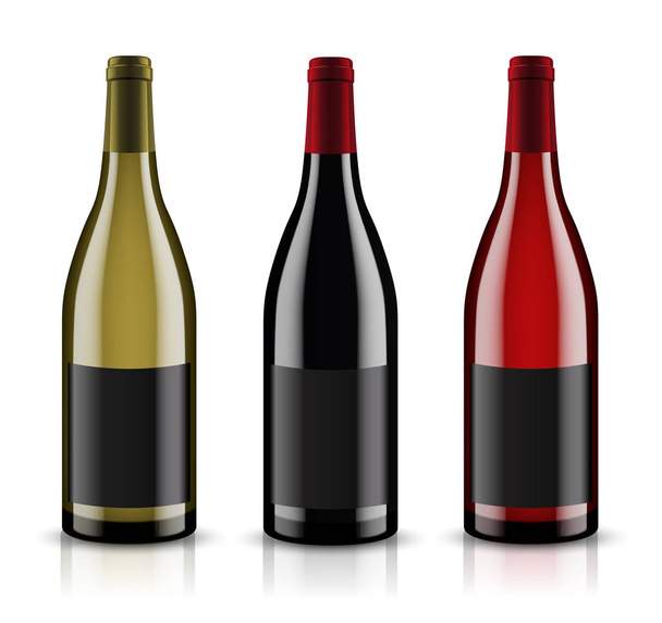 Mockup wine bottle. vector design. - Vektor, Bild