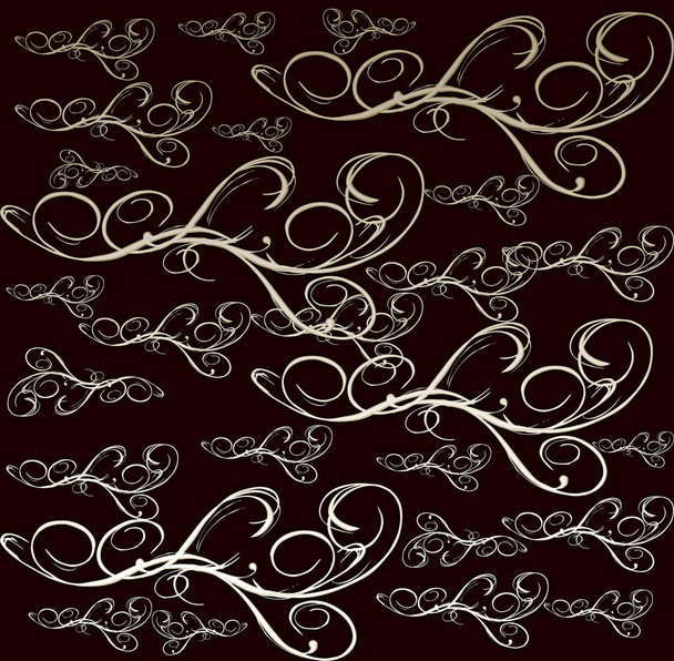 Calligraphic Curls and Vignettes designed as a Corners with Vintage Border - Vector, Image