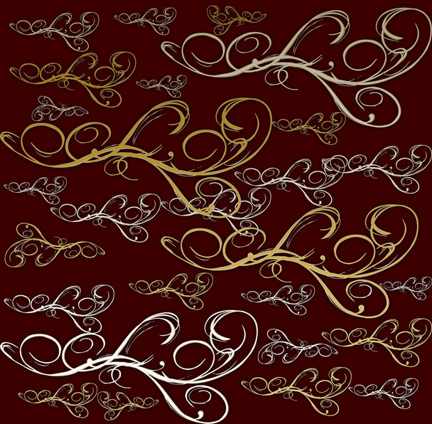 Calligraphic Curls and Vignettes designed as a Corners with Vintage Border - Vector, Image