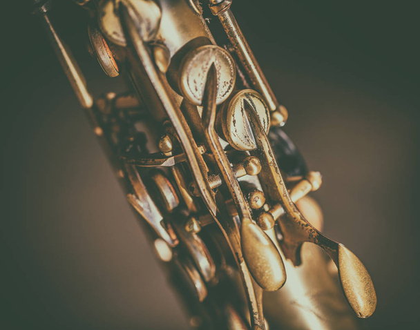 Detail of saxophone keys - Zdjęcie, obraz