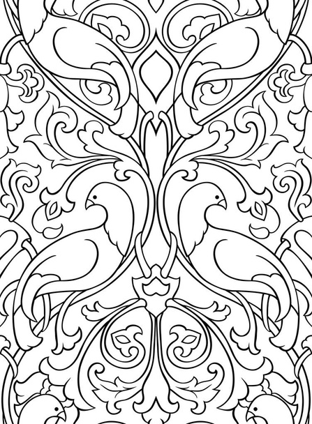 Pattern with birds for wallpaper. - Vektör, Görsel