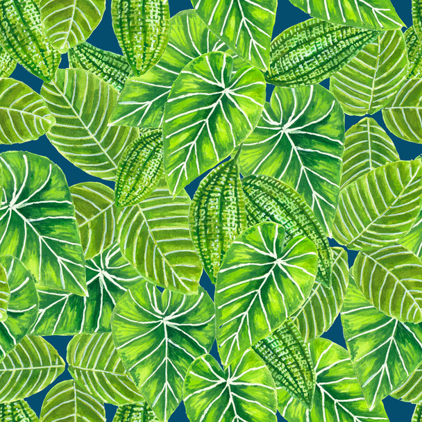 Tropical leaves pattern - Фото, изображение
