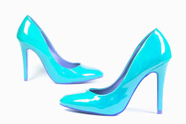 modré boty na podpatku - Fotografie, Obrázek