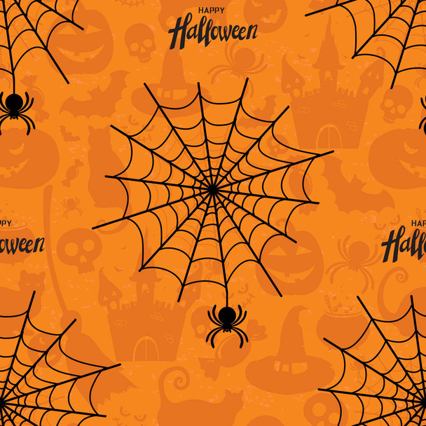 Happy Halloween seamless pattern. Endless texture for wallpaper, web page background and wrapping paper.  - Vektor, kép