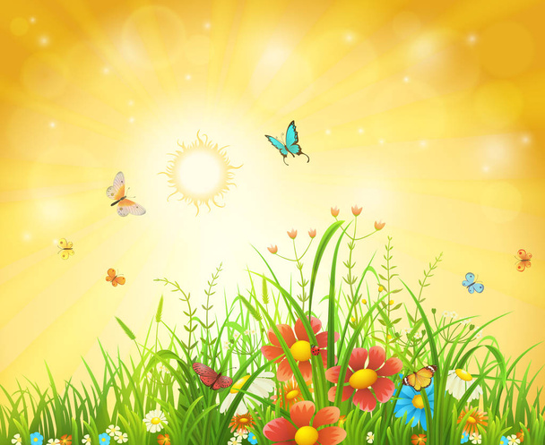 Bright summer background - Vector, Image