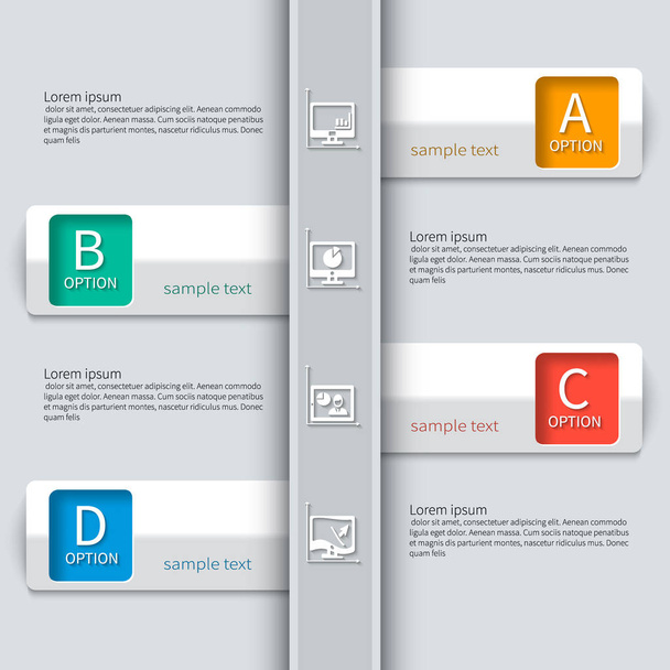 Abstract 3D Paper Infographics - Vector, Imagen